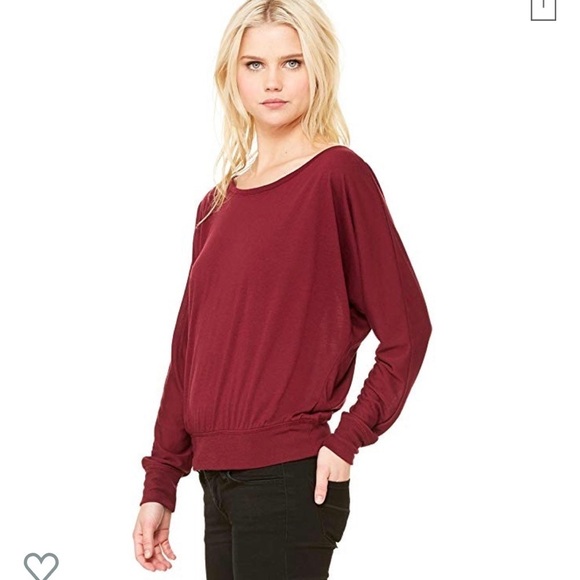 5/$35 💥 Bella Dolman Sleeve Maroon Top - Picture 2 of 6